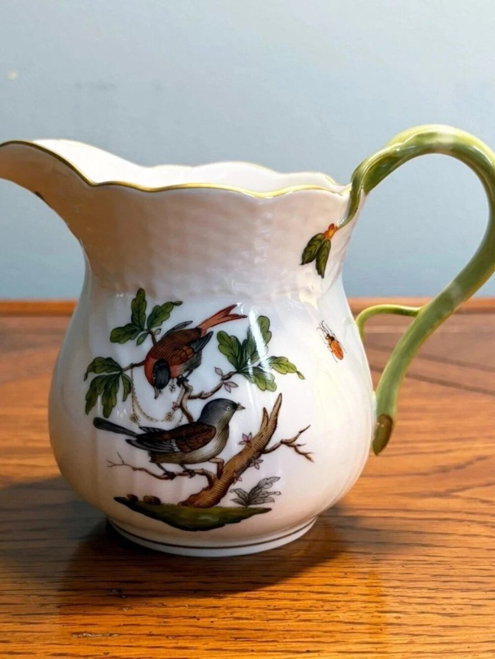 Herend Rothschild Bird Creamer Motif 12 Handpainted Hungary 4” Mint